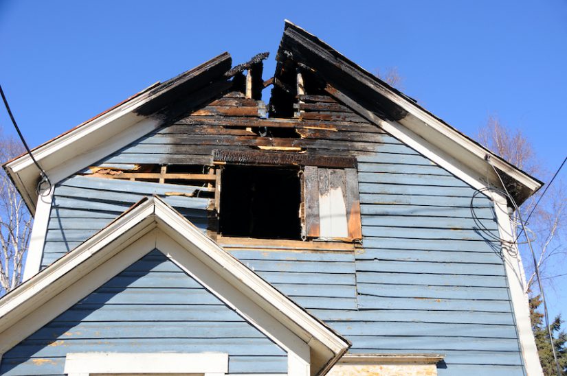 photo of burnt house